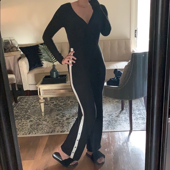 New Derek Heart black and white stripe Jumpsuit - Picture 7 of 8